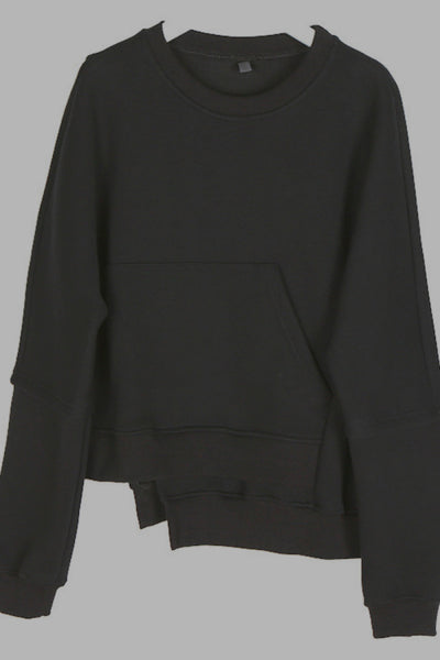 Asymmetrical Trim Quilted Sweatshirt